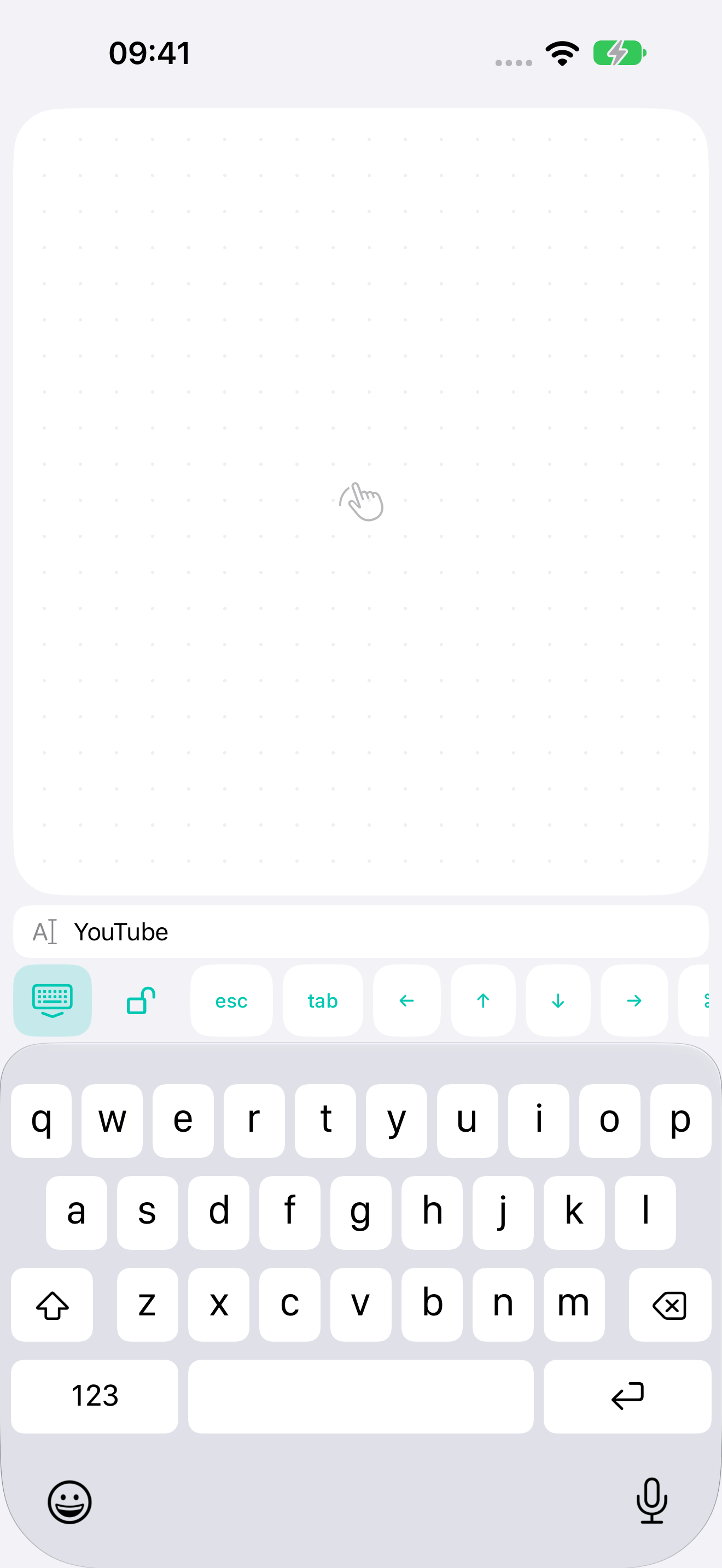 BridgeX with a large trackpad, typing preview and iPhone keyboard